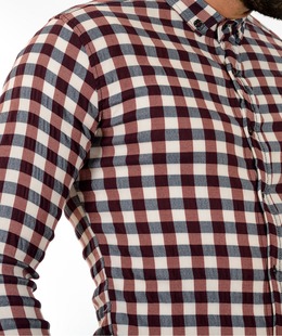 Мъжка синьо червена карирана риза