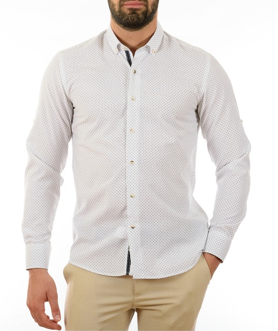 Мъжка официална бяла риза на орманенти