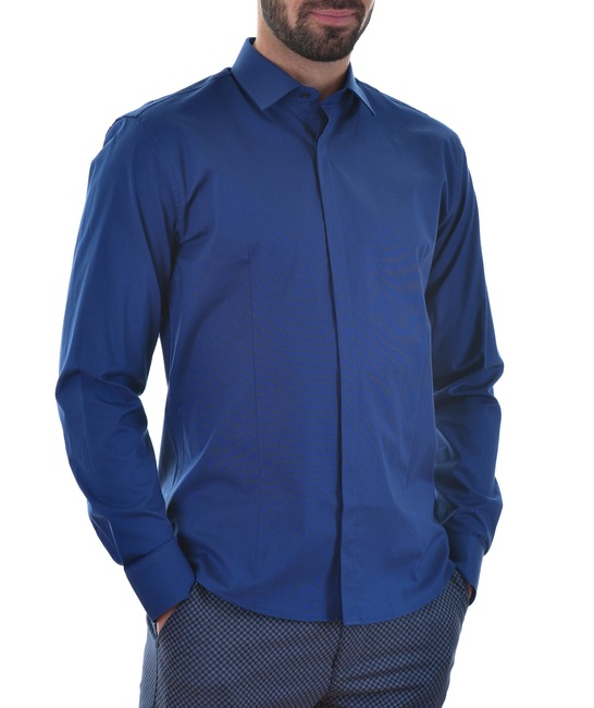Мъжка официална синя риза