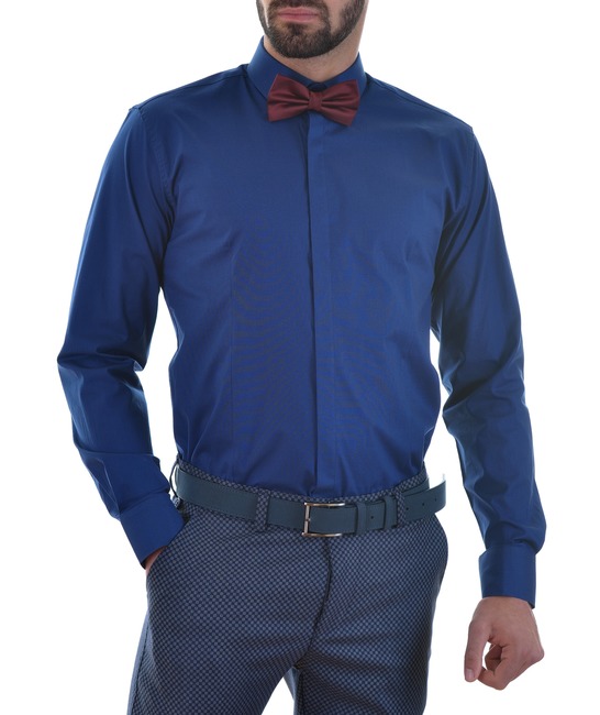 Мъжка официална синя риза