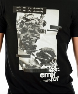 Мъжка черна тениска с щампа на човек