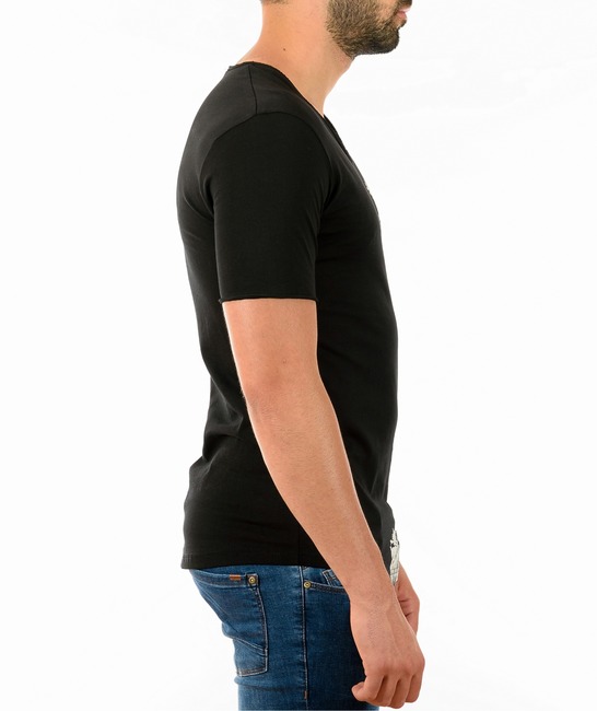 Мъжка черна тениска с палмови листа