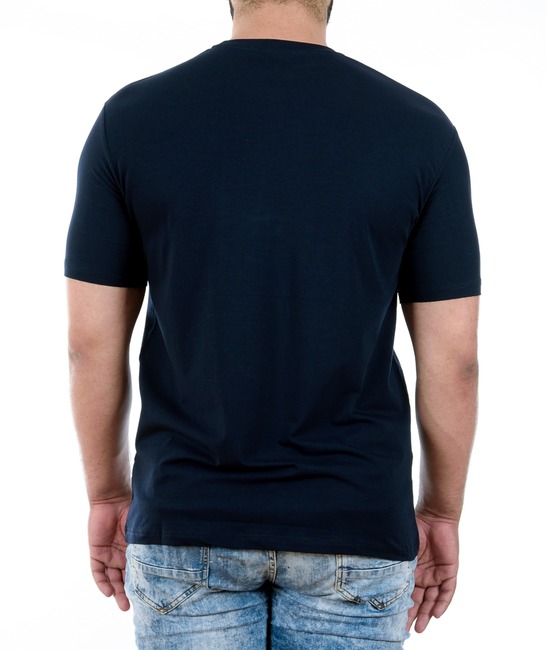 01 - Мъжка тъмно синя тениска с неонов надпис