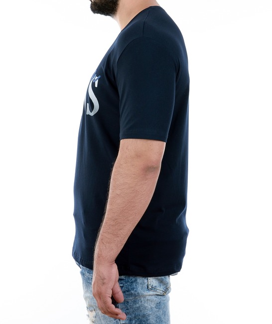 06 - Мъжка тъмно синя тениска с голям надпис JEANS