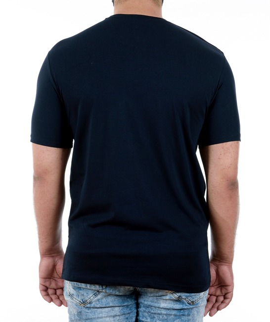 14 - Мъжка тъмно синя тениска на бели ленти