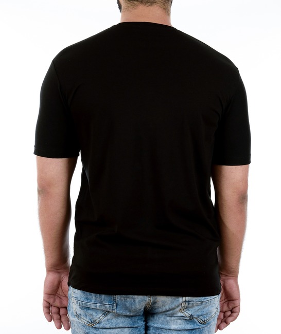 33 - Мъжка черна тениска на бяла дебела лента