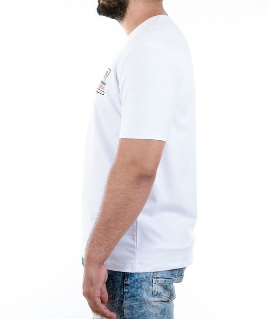 34 - Мъжка бяла тениска с триъгълник JNS