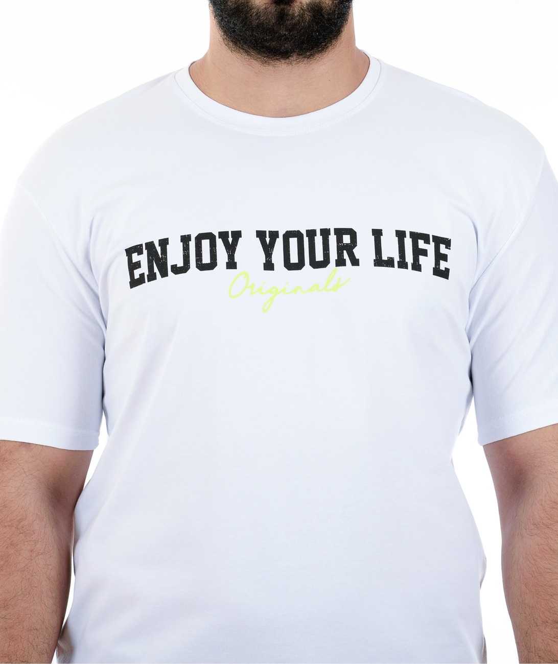 39 - Мъжка бяла тениска Enjoy your life 39 - Мъжка бяла тениска Enjoy your life