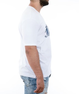 43 - Мъжка бяла тениска със синя щампа