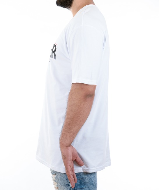 45 - Мъжка бяла тениска с прошарен надпис 