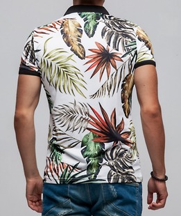 15 - Мъжка тениска с яка на листа от палма