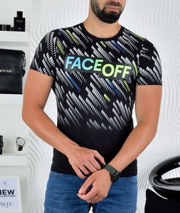 Черна мъжка тениска Face Off