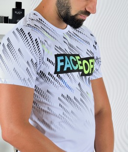 Бяла мъжка тениска Face Off