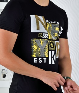 Черна мъжка тениска New York 1986