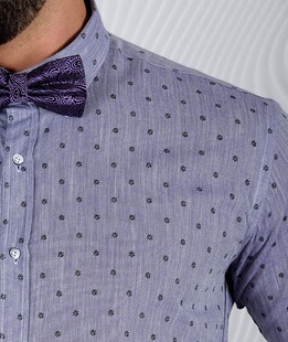 Мъжка бледо лилава риза на малки цветчета
