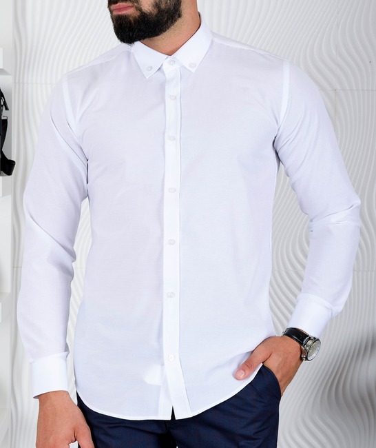 Бяла официална мъжка риза