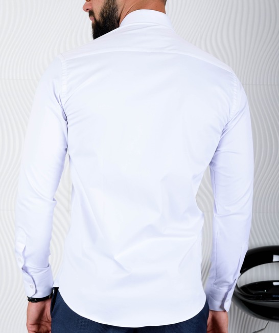 Мъжка бяла изчистена официална риза