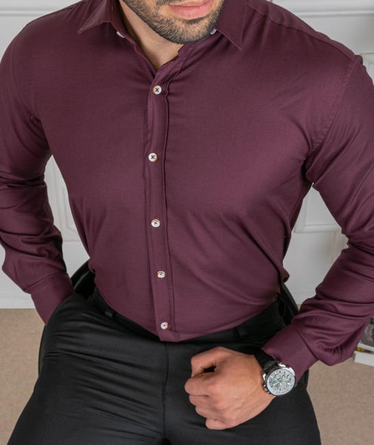 Мъжка официална бордо риза