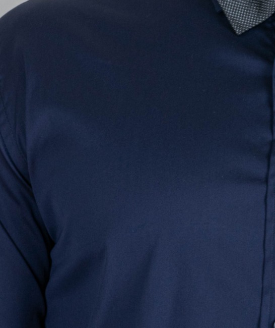 Тъмно синя официална мъжка риза