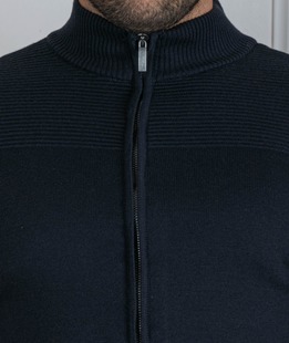 Мъжка тъмно синя жилетка с цял цип