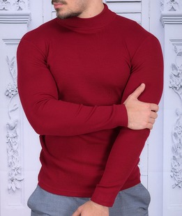 Мъжко стилно полуполо цвят Cherri