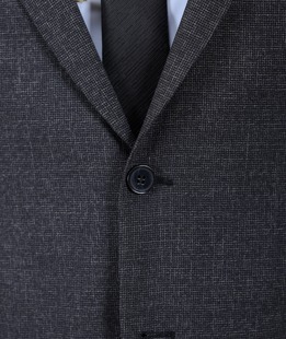 Тъмно сив структурен мъжки класически костюм