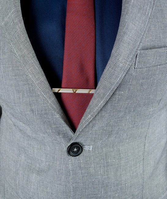Мъжко структурно класическо сиво сако с две копчета