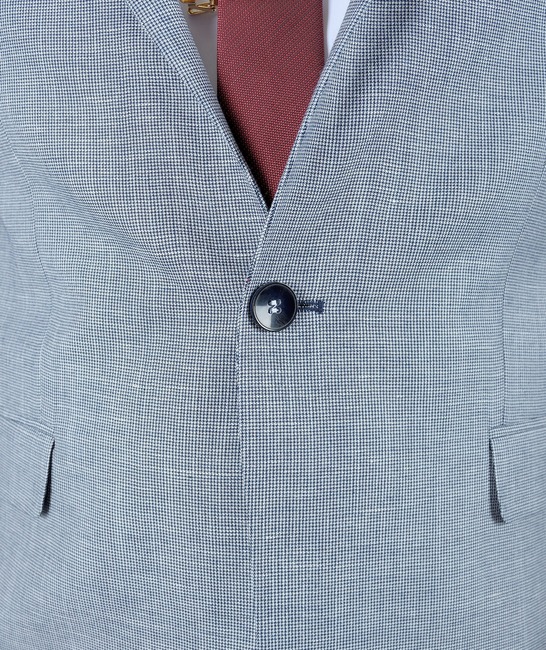 Елегантно синьо мъжко сако с едно копче