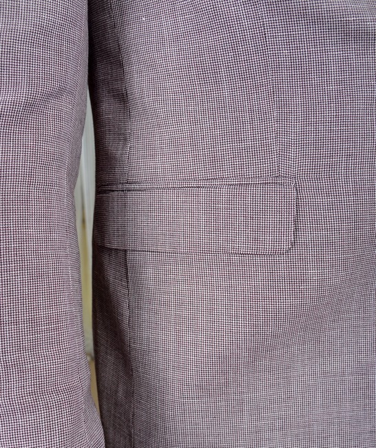Мъжко спортно сако на ивици цвят бордо