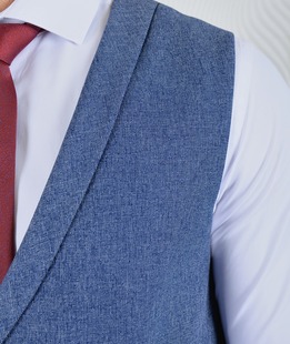 Мъжки син двуредов елек с два джоба