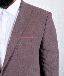 Мъжко стурктуно сако голям размер цвят бордо