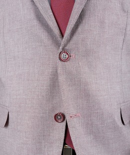 Мъжко официално сако от лен цвят бордо