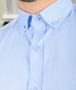 Мъжка сина официална риза с бродирано лого