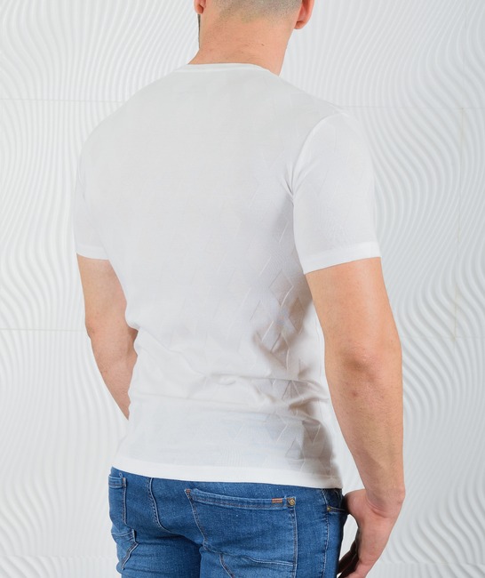 Мъжка бяла тениска на ромбоиди