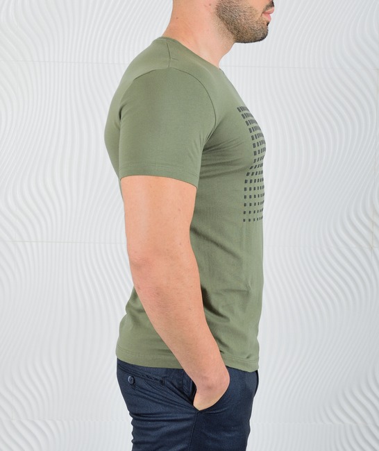 Мъжка тениска цвят зелен на квадратчета