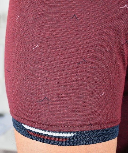 Мъжка поло тениска с птици цвят тъмно бордо