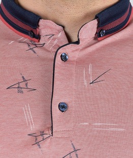 Мъжка поло теникса цвят бордо на лентички