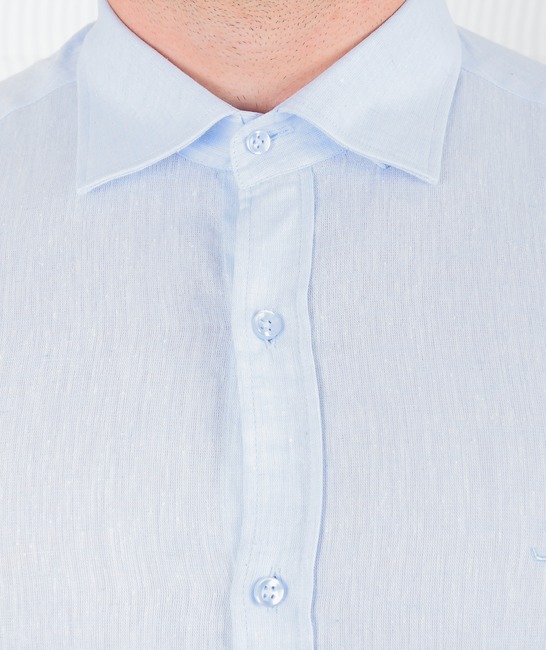 Мъжка синя ленена риза