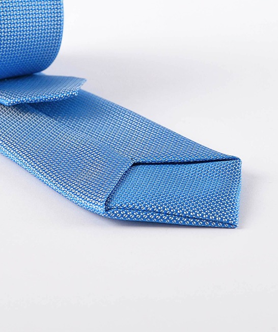 Мъжка структурна светло синя вратовръзка с кърпичка