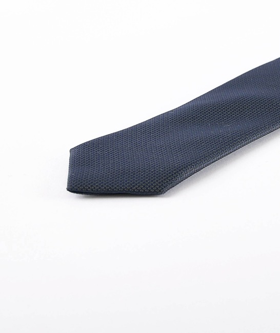 Мъжка структурна тъмно синя вратовръзка с кърпичка