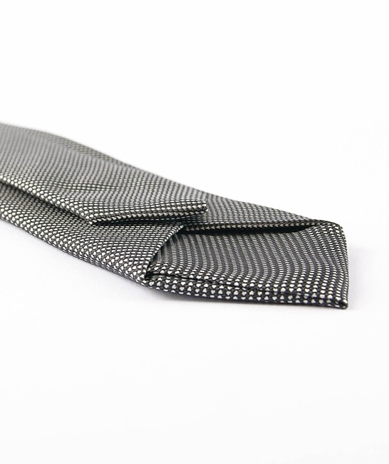 Мъжка черна структурна вратовръзка с кърпичка