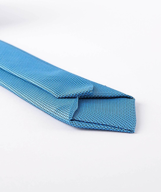 Мъжка структурна синя вратовръзка с кърпичка