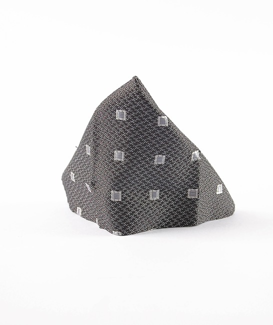 Мъжка сива вратовръзка с кърпичка на сиви квадратчета