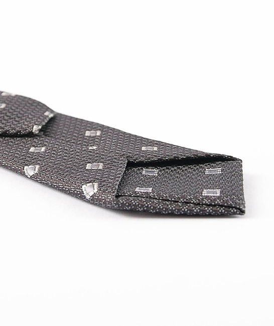 Мъжка сива вратовръзка с кърпичка на сиви квадратчета