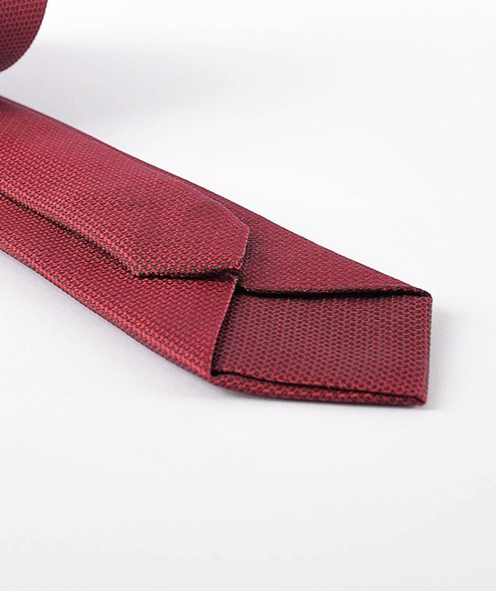 Мъжка структурна тъмно червена вратовръзка с кърпичка