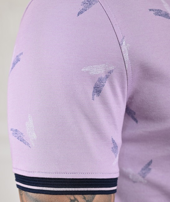 Мъжка лилава поло тениска на петна