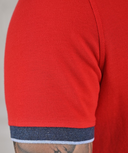 Мъжка червена тениска с яка