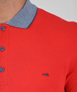 Мъжка червена тениска с яка