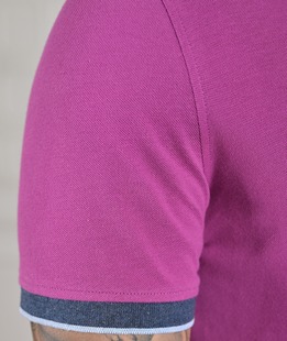 Мъжка лилава тениска с яка