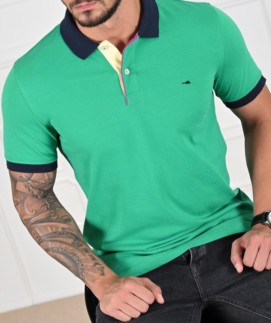 Мъжка поло тениска цвят тревисто зелен